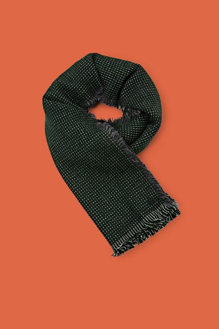 Vævet tørklæde med struktur, EMERALD GREEN, detail image number 0