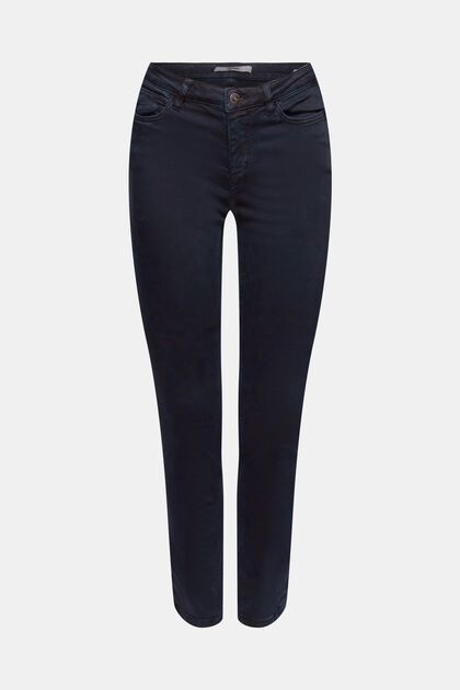 Skinny jeans med mellemhøj talje, NAVY, overview
