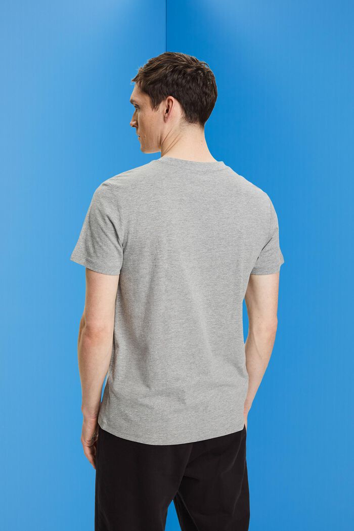 Slim fit T-shirt med rund hals, MEDIUM GREY, detail image number 3