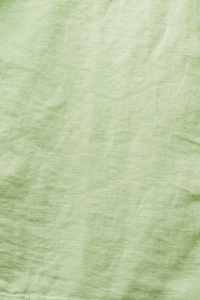 Skjortebluse i bomuld og hør, LIGHT GREEN, detail image number 6