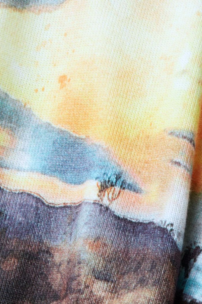 Cropped pullover med digitalt landskabsprint allover, DARK BLUE, detail image number 6