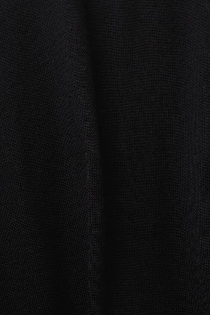 Polosweater i uld, BLACK, detail image number 4