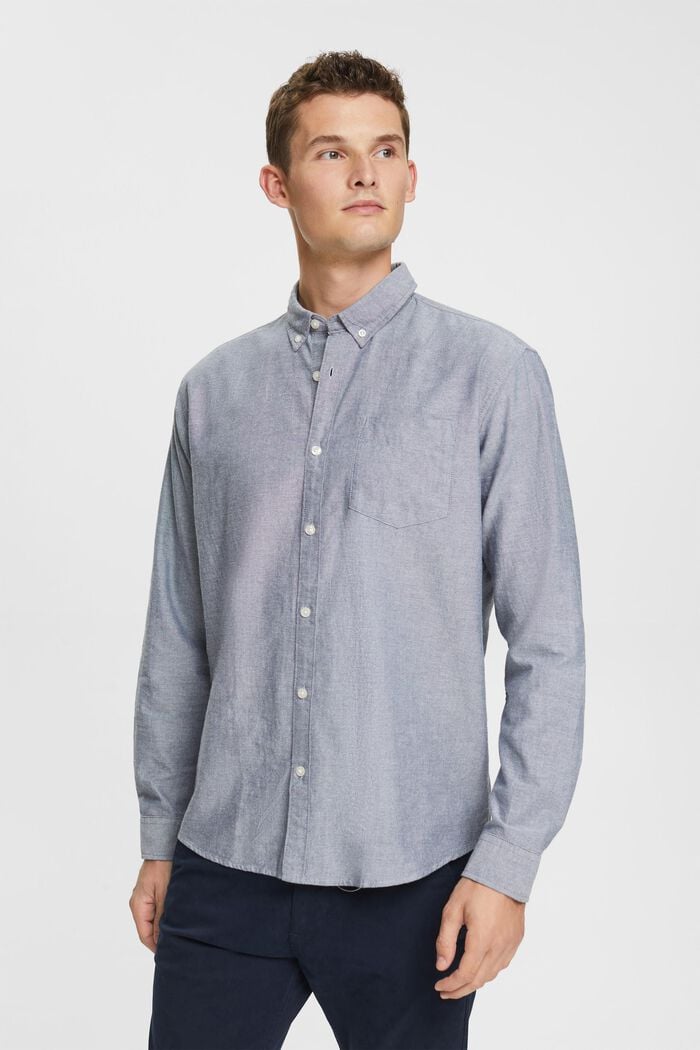 Button down bluse, 100 % bomuld