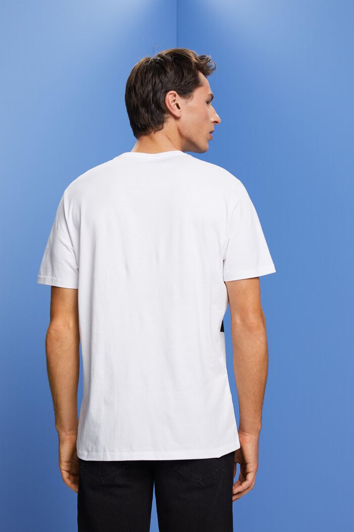 T-shirt med rund hals og print, 100 % bomuld, WHITE, detail image number 3