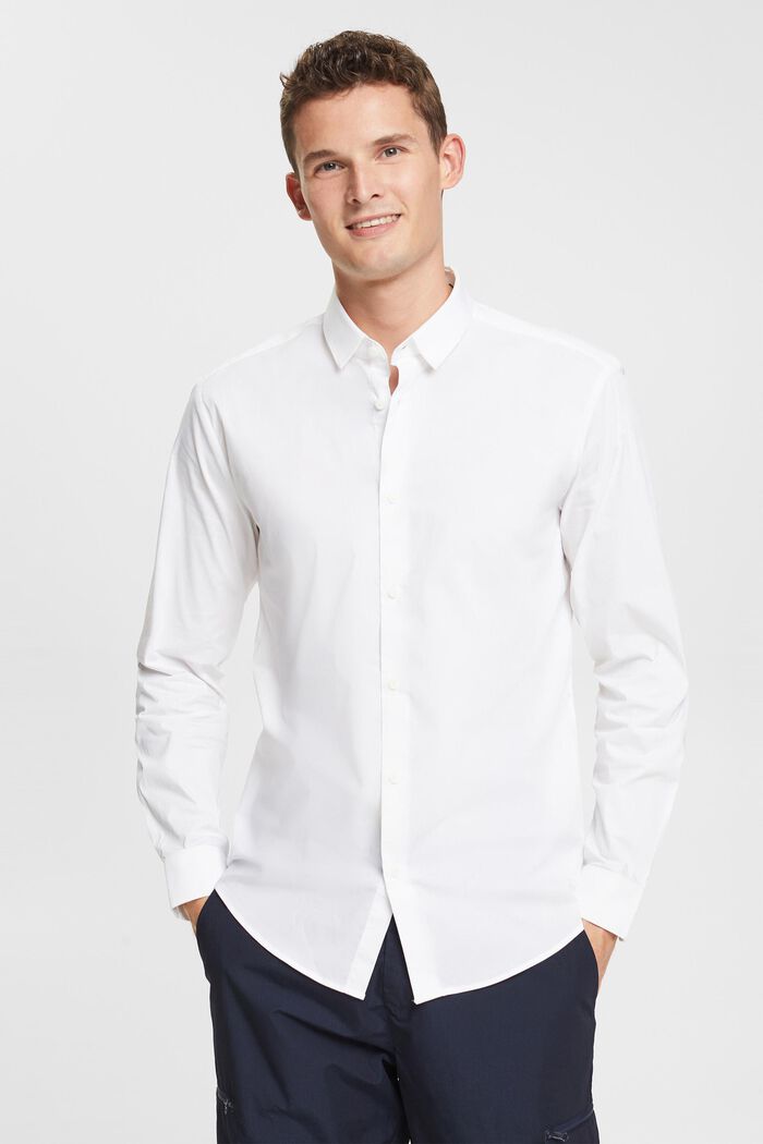 Shirt i slim fit, WHITE, overview