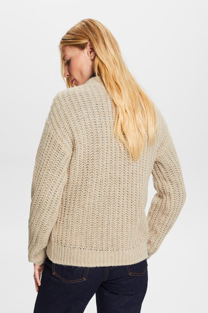 Sweater i ribstrik, SAND, detail image number 3