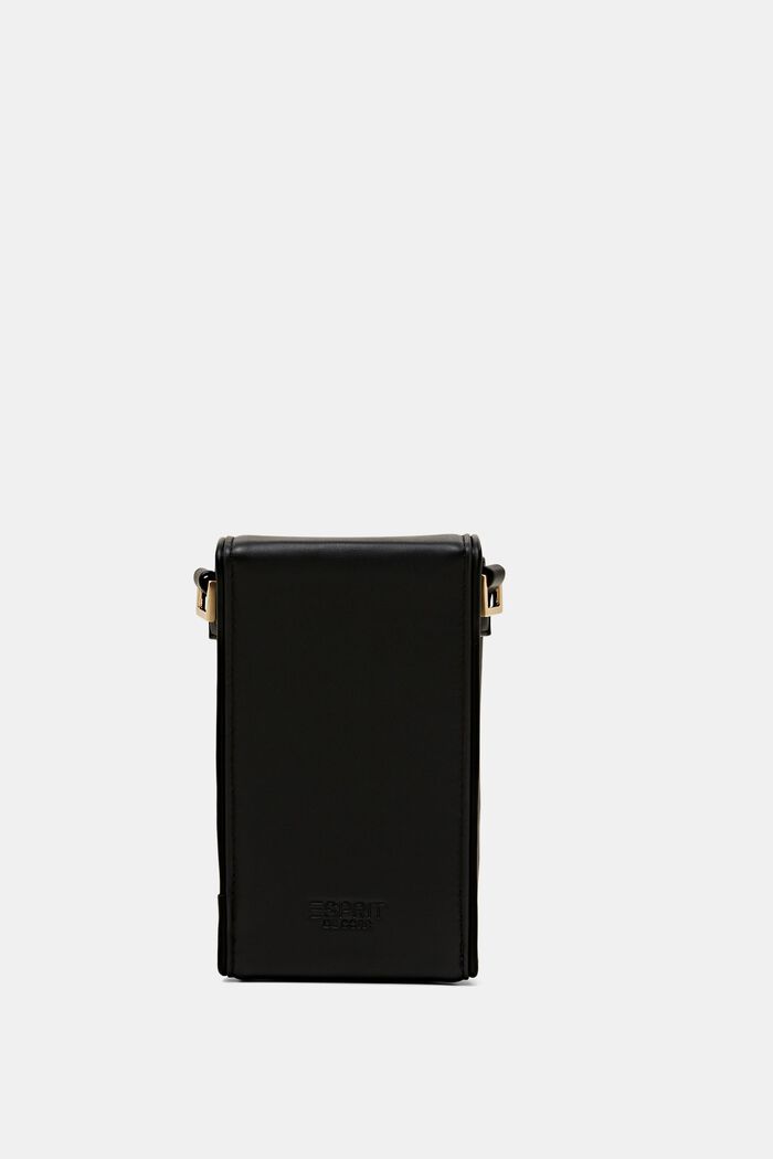 Crossbody-mobiltaske i kunstlæder, BLACK, detail image number 2