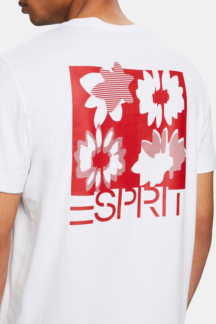 T-shirt med logo i bomuld, WHITE, detail image number 4