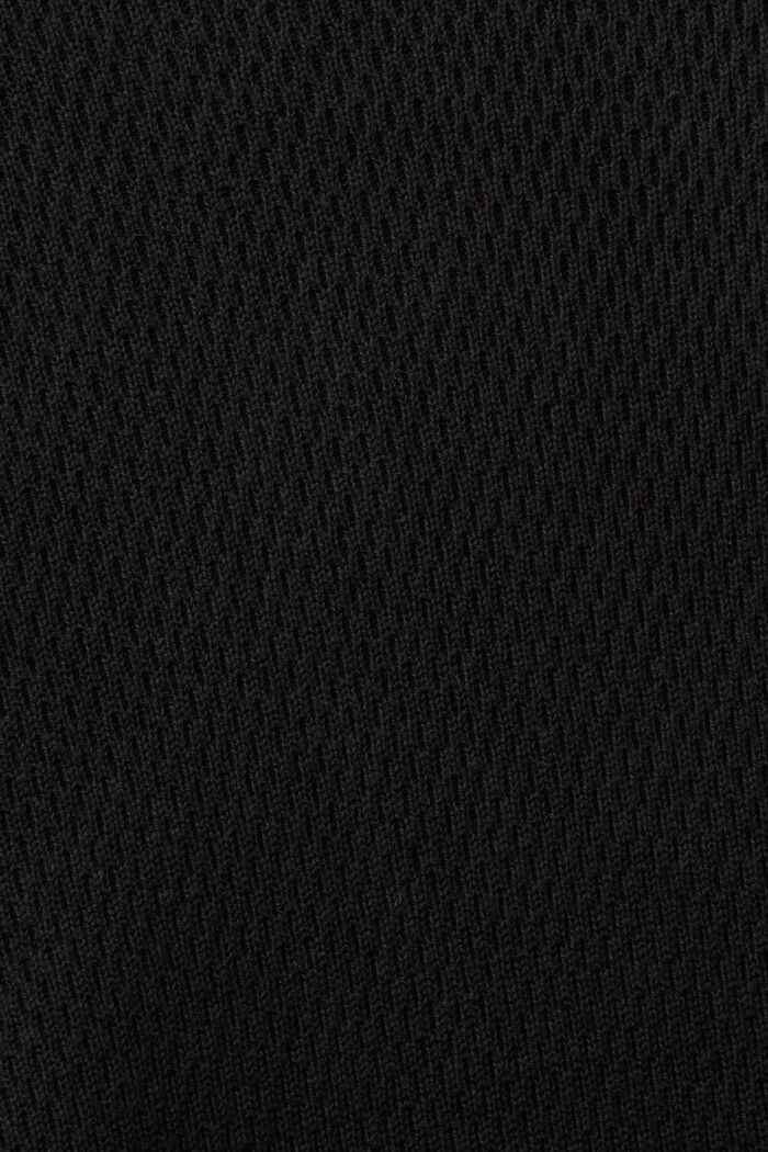 Sweater i struktureret strik med rund hals, BLACK, detail image number 4