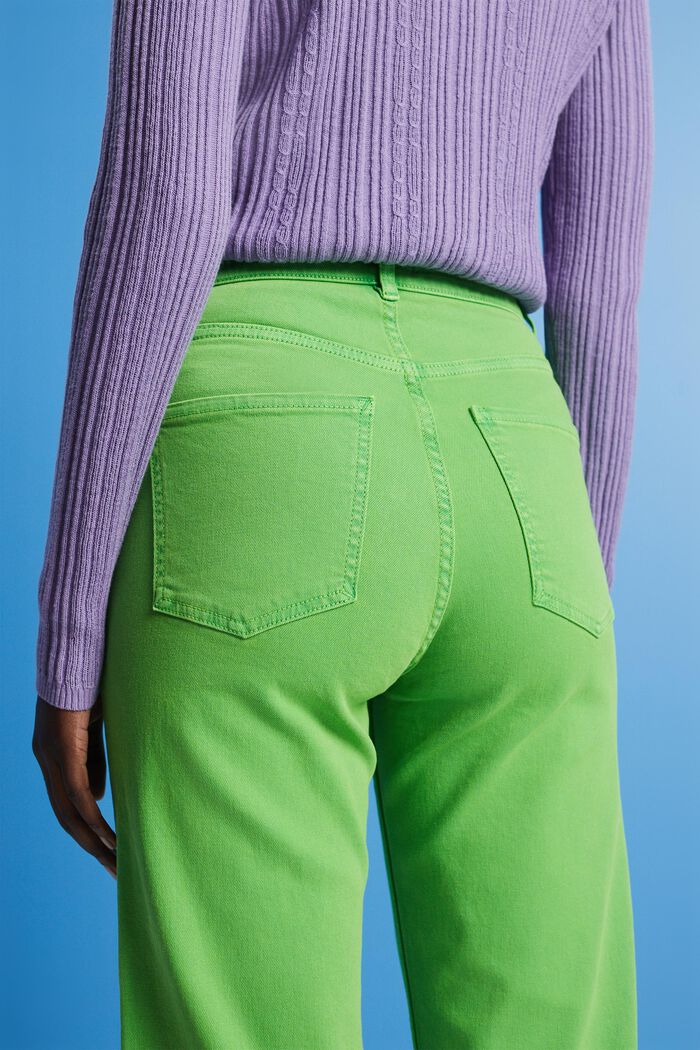 Bukser med høj talje og lige ben, GREEN, detail image number 4