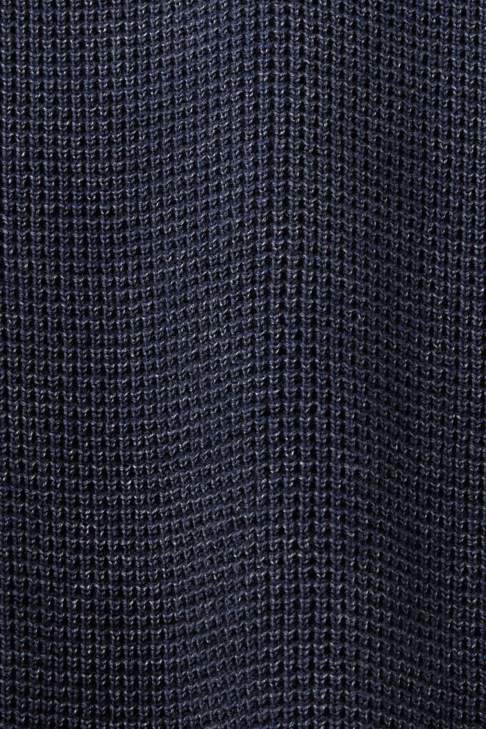 Pullover med halv lynlås, 100 % bomuld, NAVY, detail image number 4