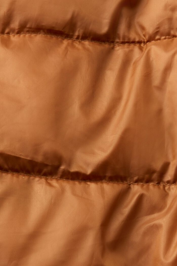Genanvendt: pufferfrakke med hætte, CARAMEL, detail image number 6