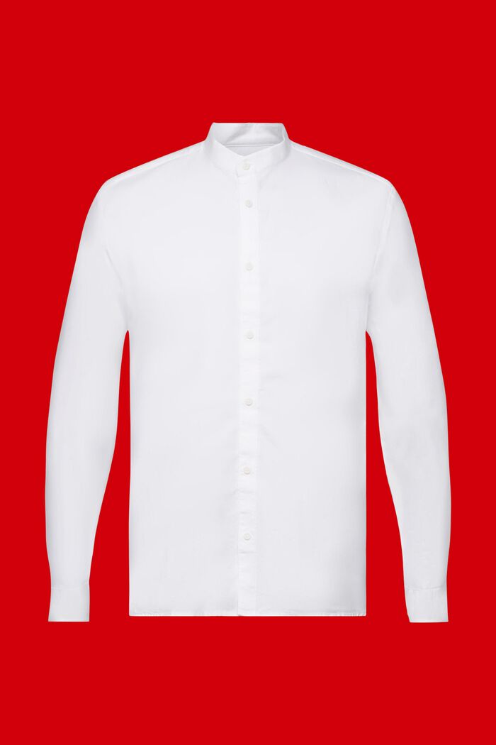 Slim fit-skjorte med båndkrave, WHITE, detail image number 5