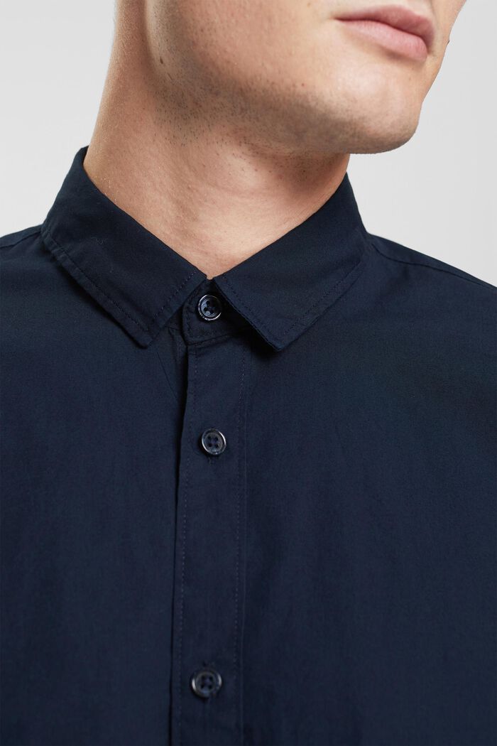 Slim fit-skjorte i bæredygtig bomuld, NAVY, detail image number 0