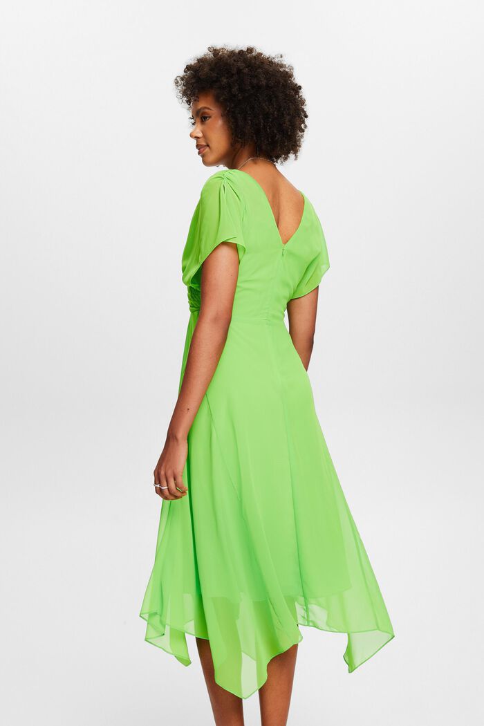 Maxi-kjole i chiffon med V-hals, CITRUS GREEN, detail image number 2