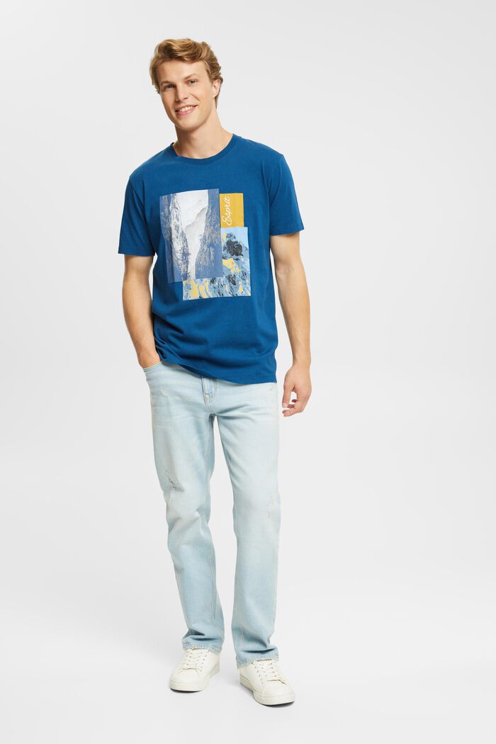 T-shirt med print, PETROL BLUE, detail image number 4