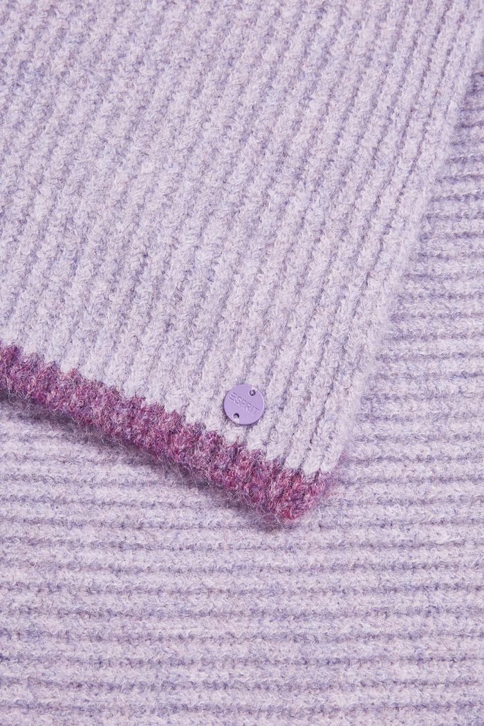 Genanvendte materialer: tørklæde med kontrastfarvede striber, LAVENDER, detail image number 1