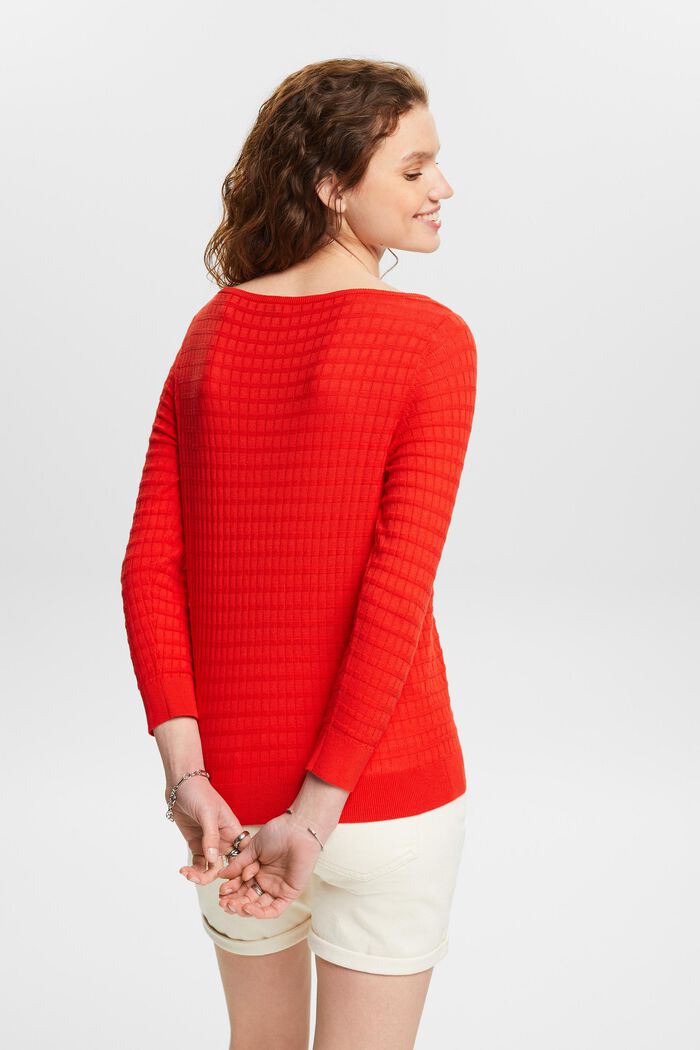 Sweater i strukturstrik, RED, detail image number 2