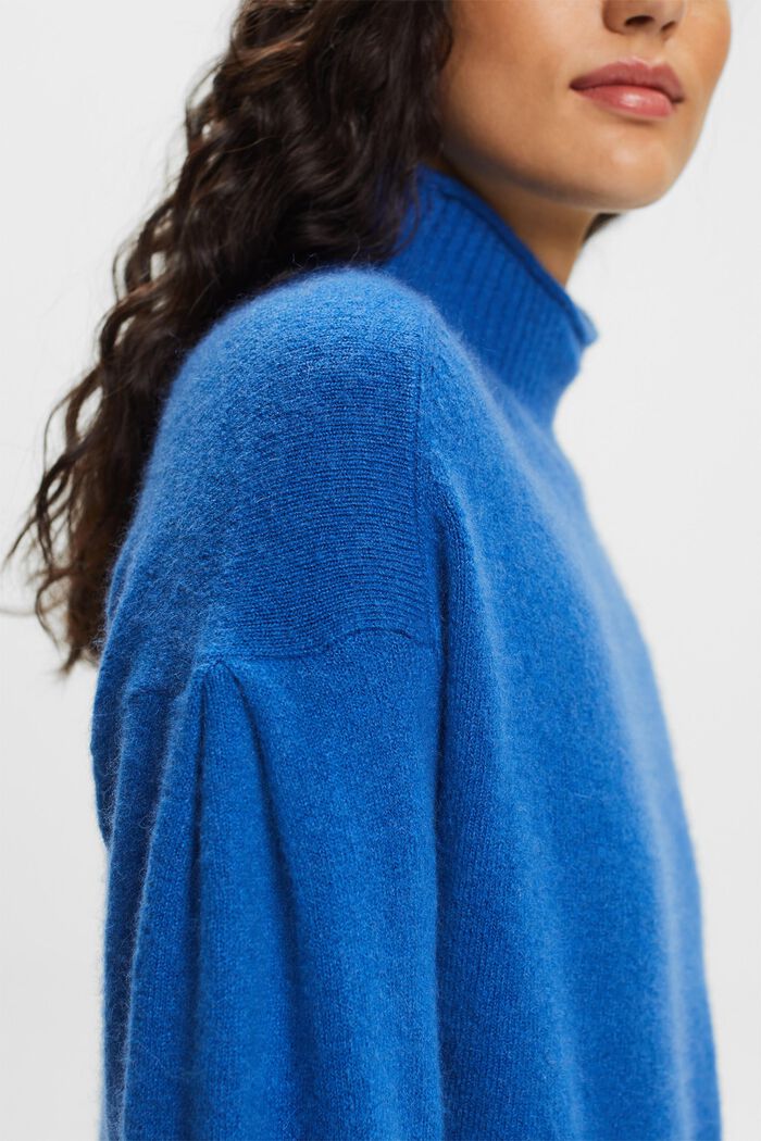 Sweater med høj hals, BRIGHT BLUE, detail image number 2