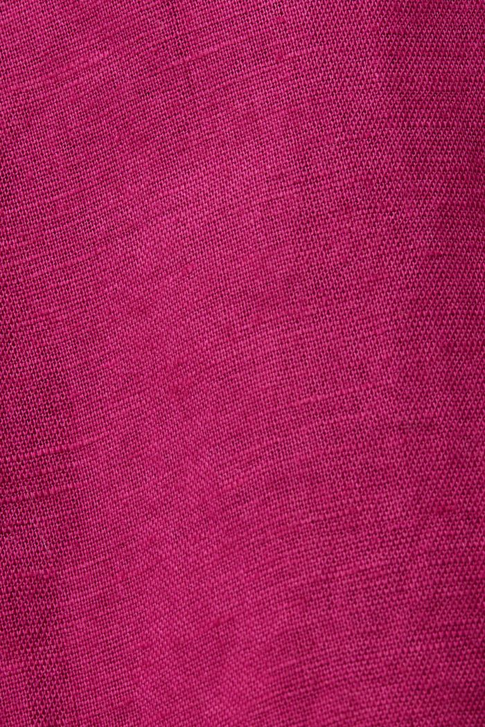 Skjorte i hør- og bomuldsmiks, DARK PINK, detail image number 4