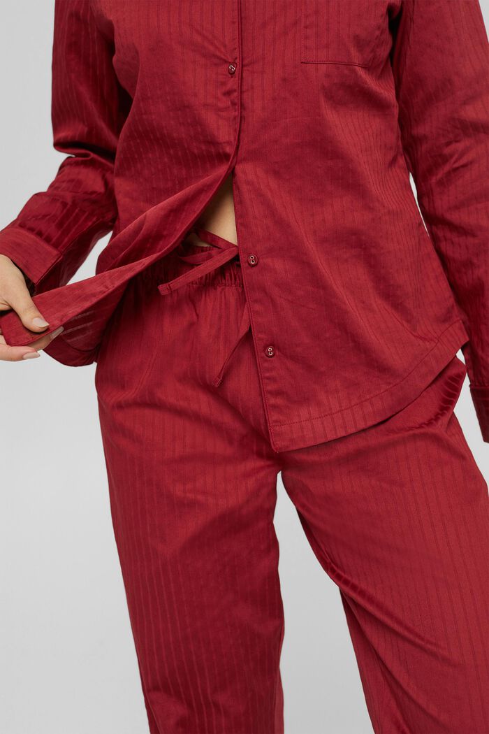 Lang pyjamas i 100% bomuld, CHERRY RED, detail image number 4