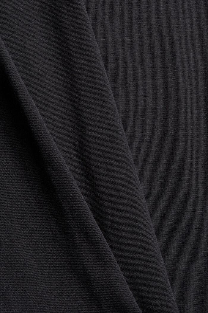 T-shirt med rullekrave, økologisk bomuld, BLACK, detail image number 4