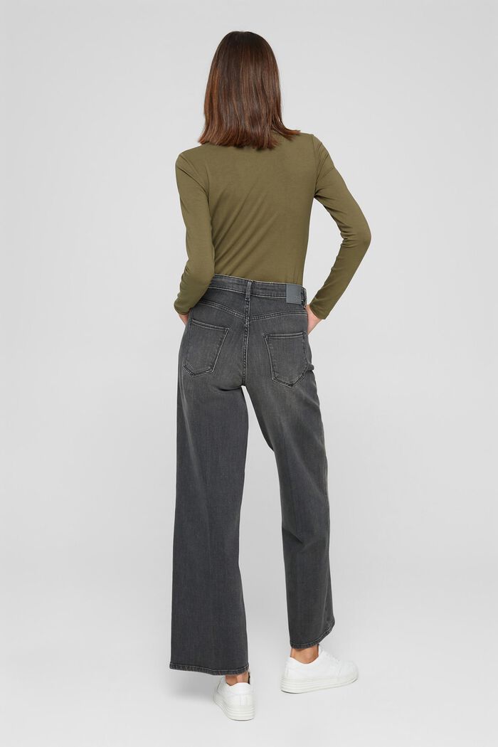 Lige stretch-jeans af økologisk bomuld, GREY DARK WASHED, detail image number 3