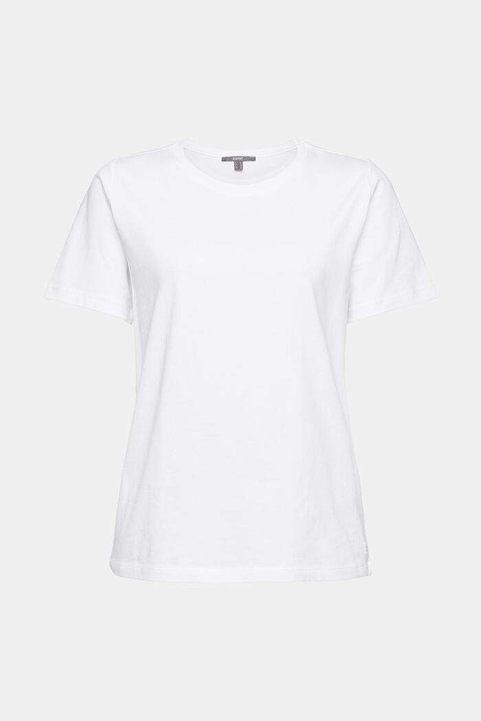 Basic-shirt i 100% økologisk bomuld, WHITE, overview