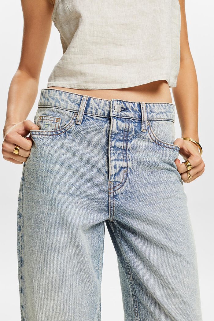 Løstsiddende retro-jeans med lav talje, BLUE LIGHT WASHED, detail image number 4