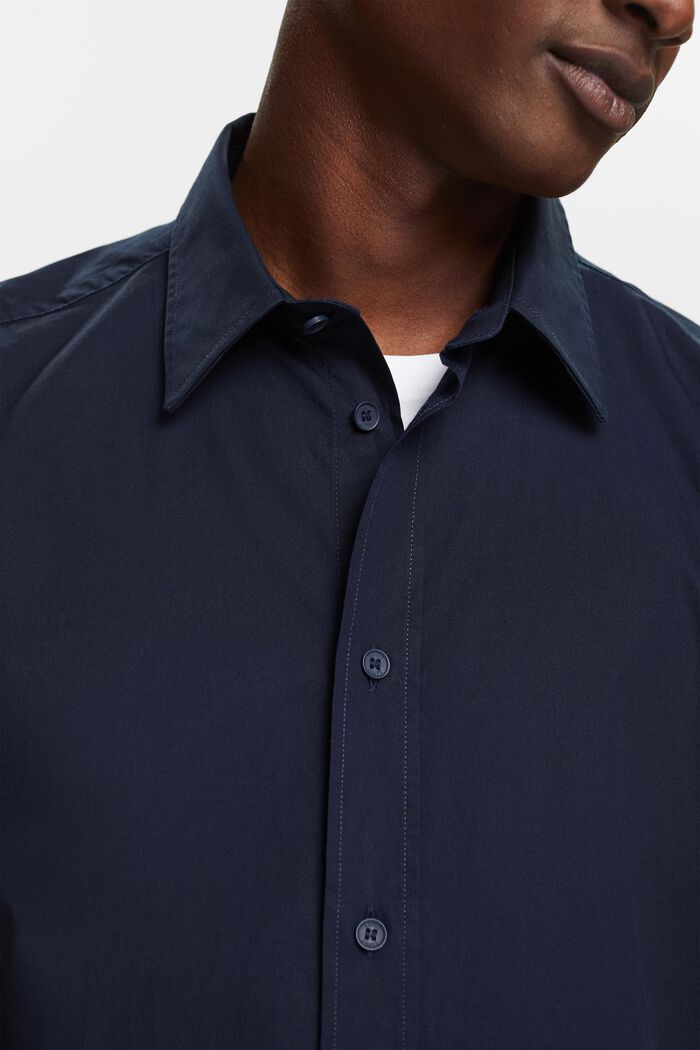 Kortærmet shirt i bomuldspoplin, NAVY, detail image number 3