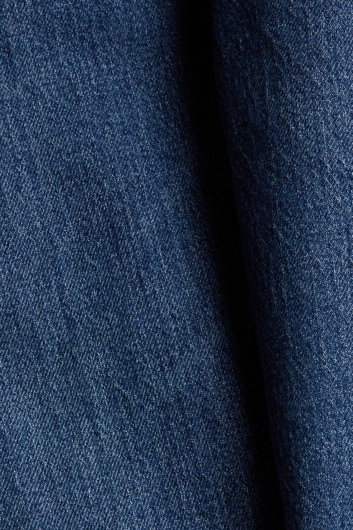 Stumpede jeans af bomuldsblanding, BLUE DARK WASHED, detail image number 3