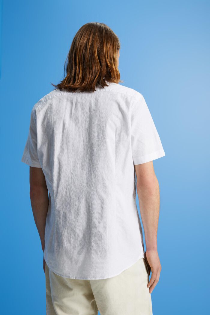Tekstureret skjorte i slim fit, WHITE, detail image number 3