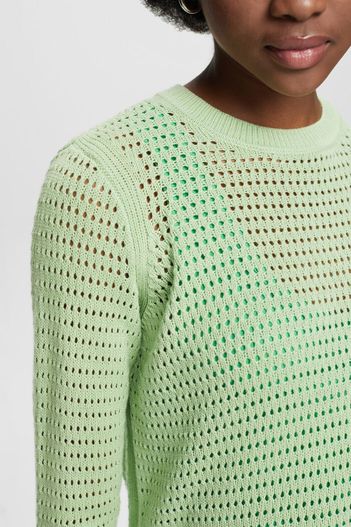 Sweater i mesh, LIGHT GREEN, detail image number 3
