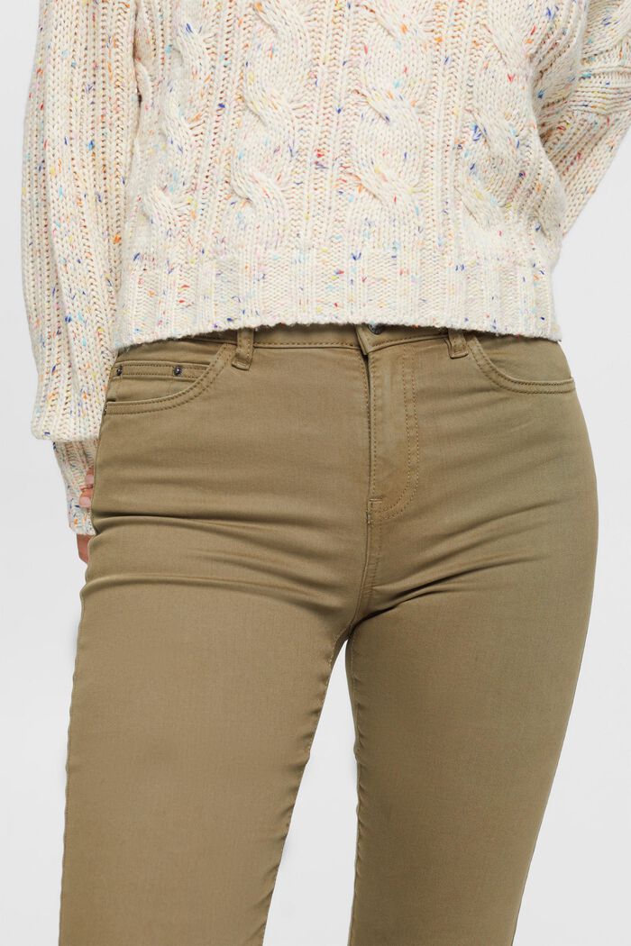 Skinny fit-bukser med mellemhøj talje, KHAKI GREEN, detail image number 2