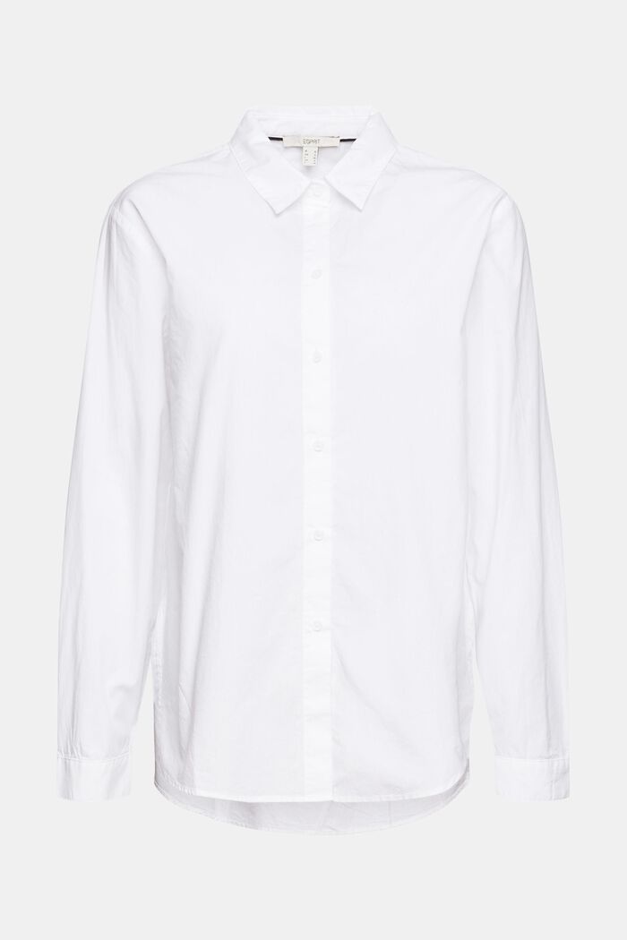 Oversized skjortebluse i bomuld, WHITE, overview
