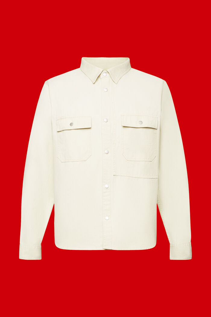 Twill-overshirt, 100 % bomuld, BEIGE, detail image number 7