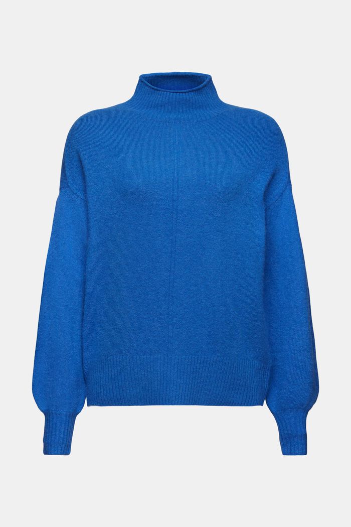 Sweater med høj hals, BRIGHT BLUE, detail image number 6
