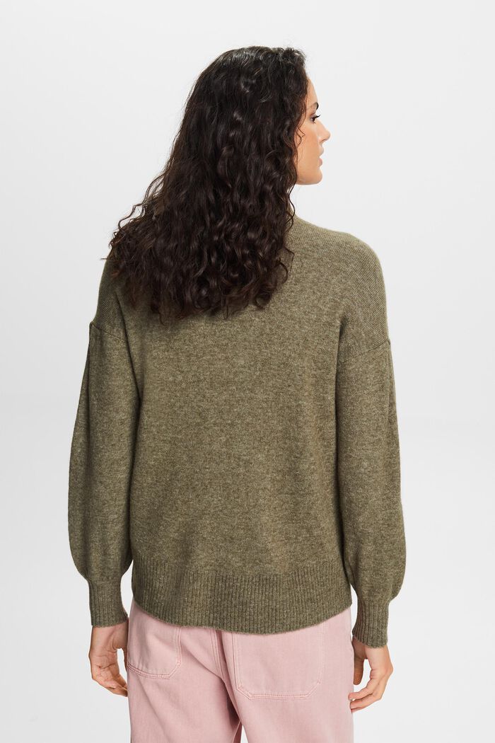 Sweater med høj hals, KHAKI GREEN, detail image number 4