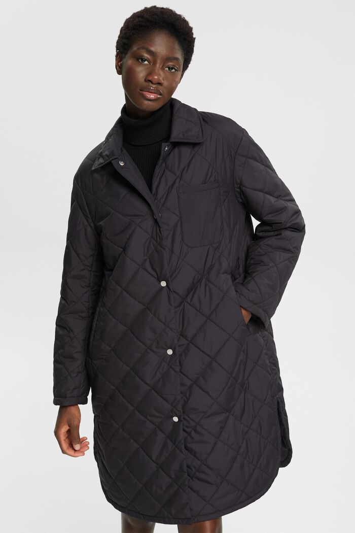 Ultralet quiltet frakke, BLACK, detail image number 0