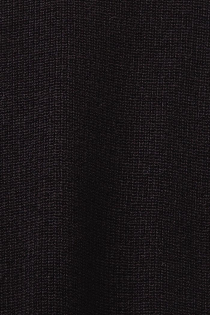 Rullekravesweater i ribstrik med flagermusærmer, BLACK, detail image number 5