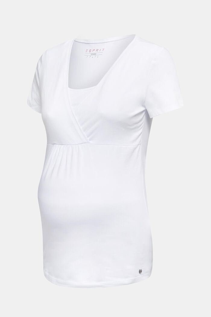 T-shirt m. stretch og ammefunktion, WHITE, detail image number 0