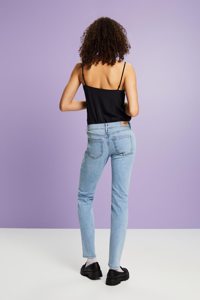 Slim jeans med mellemhøj talje, BLUE LIGHT WASHED, detail image number 3