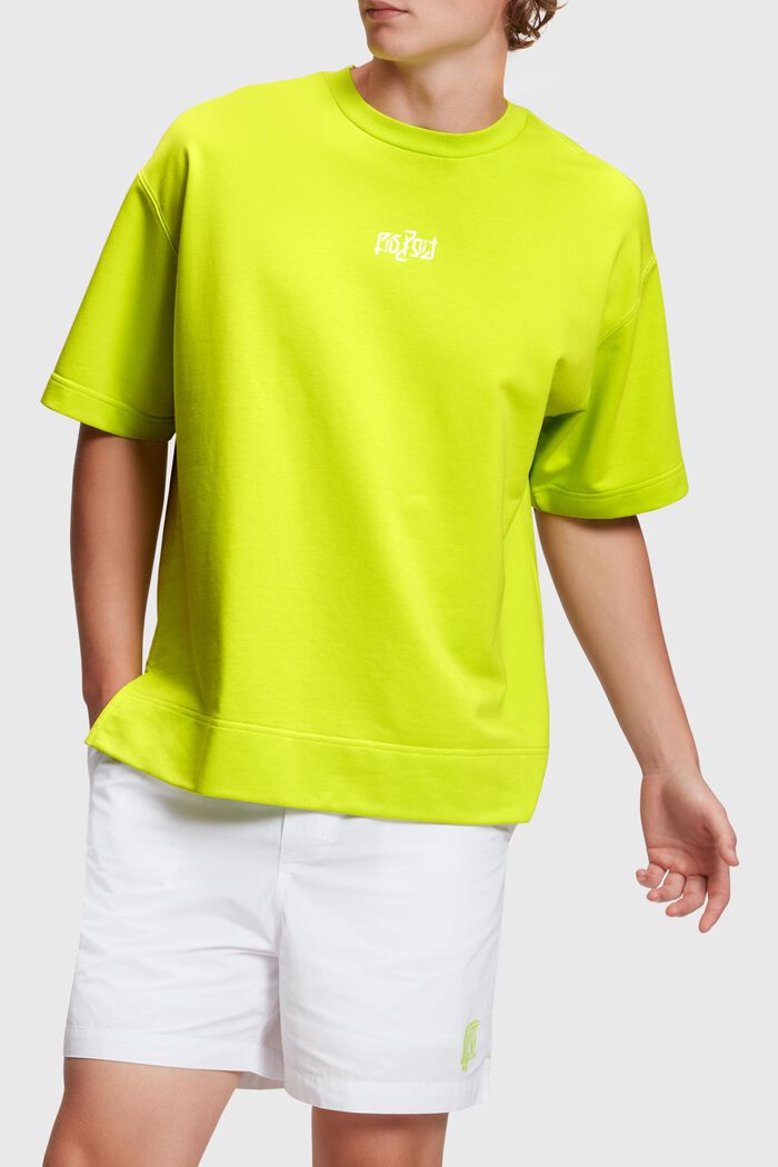 Relaxed Fit sweatshirt med neonprint, LIME YELLOW, detail image number 0