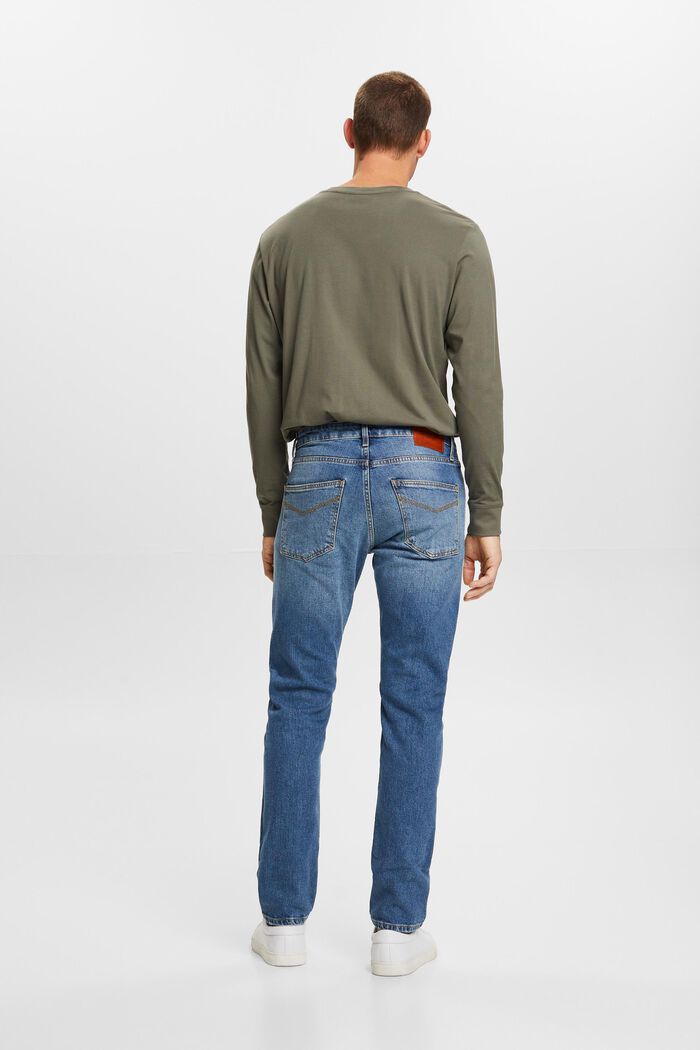 Slim jeans med mellemhøj talje, BLUE MEDIUM WASHED, detail image number 3