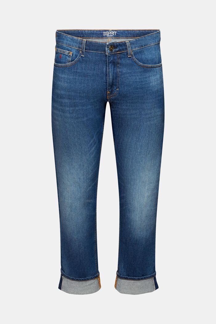 Slim jeans med mellemhøj talje, BLUE MEDIUM WASHED, detail image number 7
