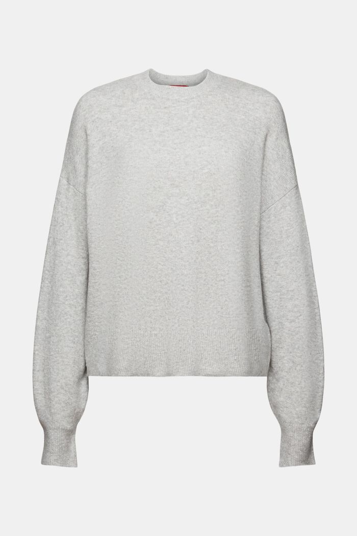 Striksweater med blouson-ærmer, LIGHT GREY, detail image number 6