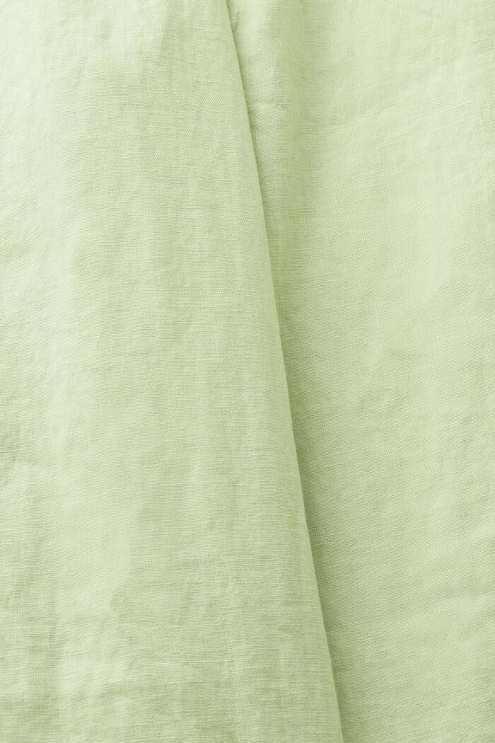 Bukser i hør med vide ben og bælte, LIGHT GREEN, detail image number 5