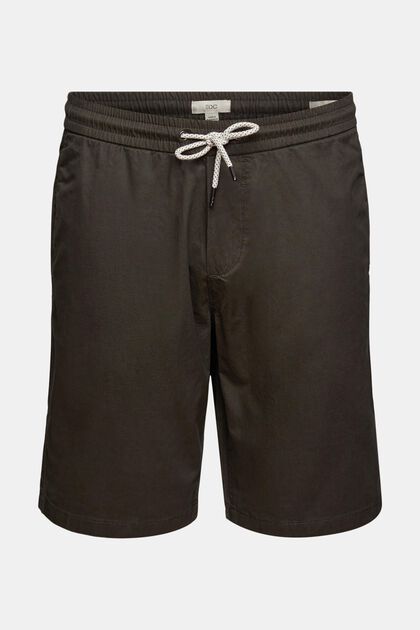 Shorts med elastisk linning, 100% bomuld