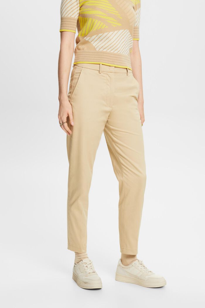 Slim fit-bukser med høj talje, SAND, detail image number 0