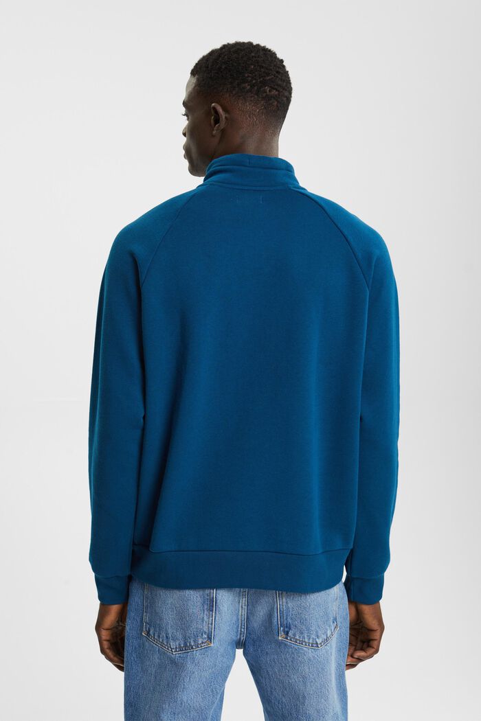 Sweatshirt med halv lynlås, PETROL BLUE, detail image number 3